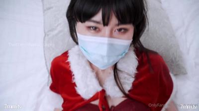 【Need Goddess ❤️Sex Outflow】Baihu 유명 인터넷 연예인 "나나"크리스마스 여신의 섹스 선물 백호의 부드러운 보지 섹스 캐주얼 하이힐 블랙 실크 버스트 정액